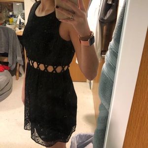 Black Lace Dress with Cutouts